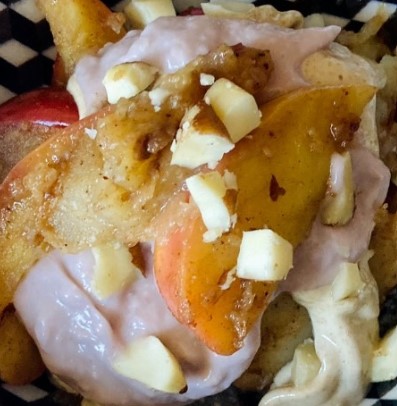 pumpkin spice apple tahini caramel breakfast