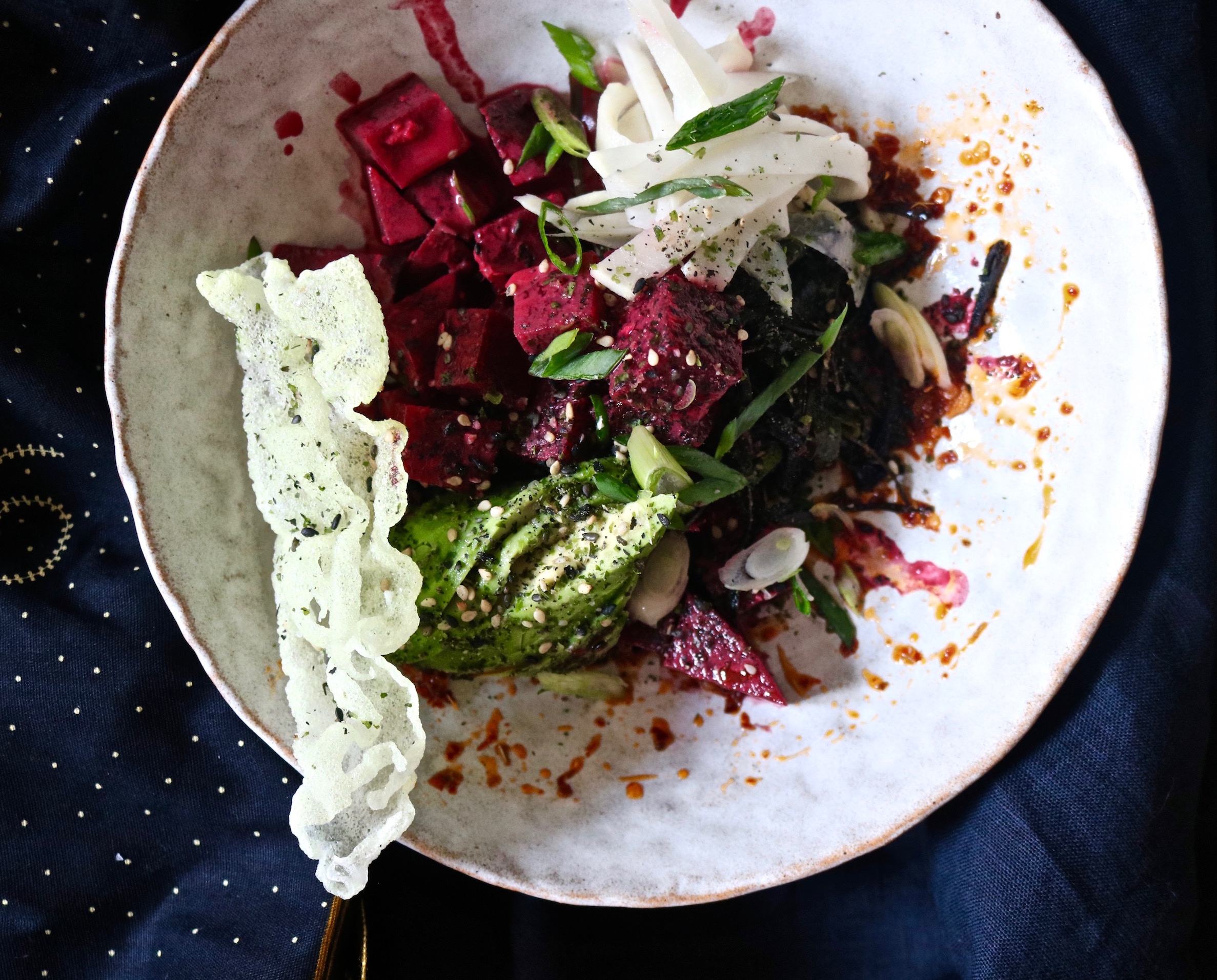Beetroot poke bowl