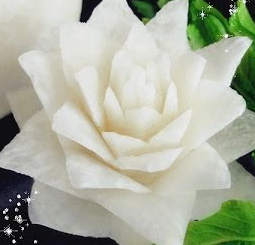 carved daikon mooli
