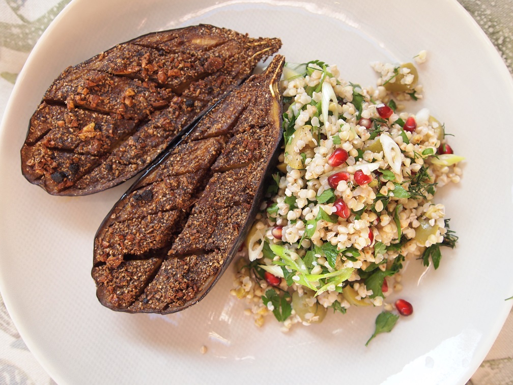 Moroccan-spiced aubergine