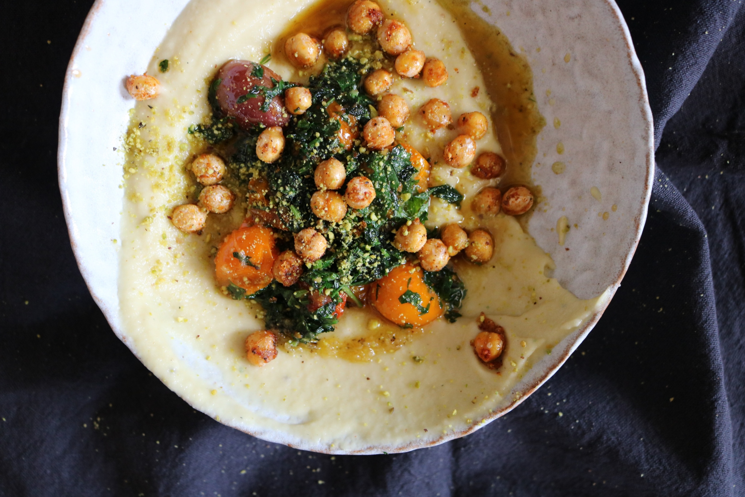 puree patty pan and chickpeas
