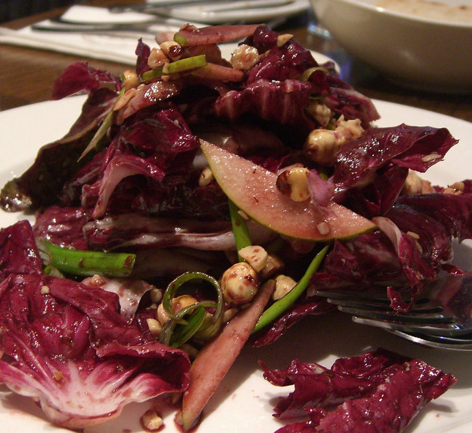 Radicchio, pear and hazelnut salad