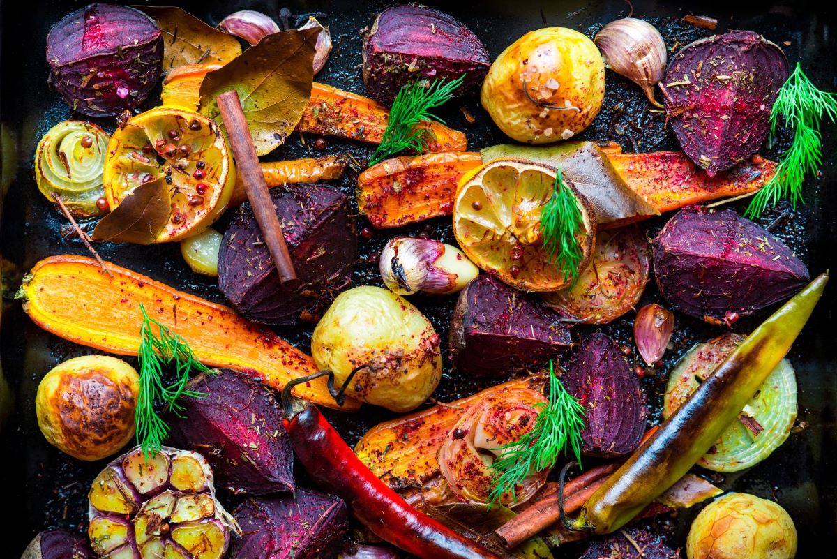 roast veg tray bake