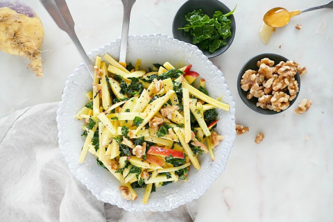 Raw swede &amp; apple salad
