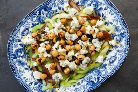 celery blue cheese hazelnut salad