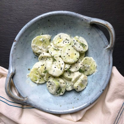 cucumber salad with yoghurt and dill