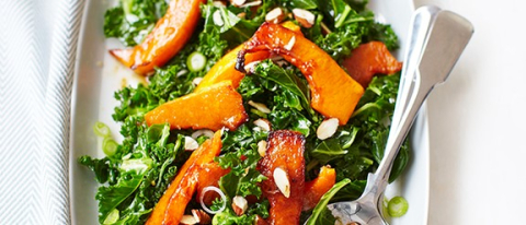 roast squash kale salad