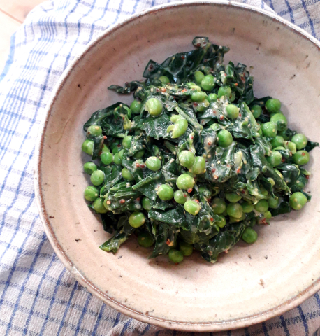 spring greens with mustard