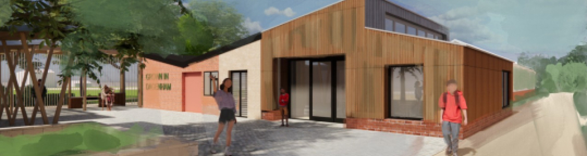 Architects Ackroyd Lowrie's proposal for new classroom at Dagenham Farm