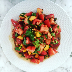 tomato peach salad