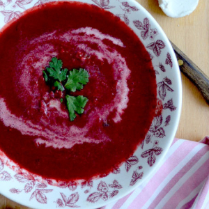 beetroot and apple soup with star anise