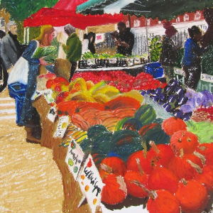 GC farmers market artwork by Mary Cinque